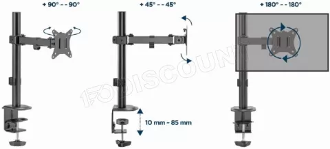 Photo de Support écran à fixer Gembird MA-D1-03 - 32" (8kg max) (Noir)