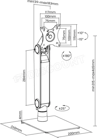 Photo de Support écran à poser Goobay Single 17"-32" (8kg max) (Noir)