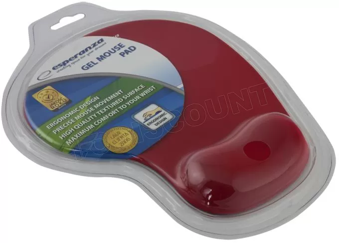 Tapis de souris avec repose poignet en gel Esperanza EA137 (Rouge)