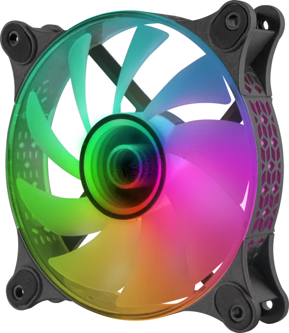 Ventilateur boitier Mars Gaming MF-3D RGB - 12cm (Noir)