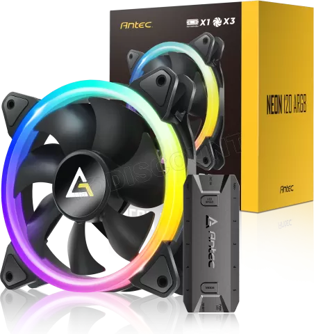 Photo de Ventilateur de boitier Antec Neon RGB - 12cm (Noir)