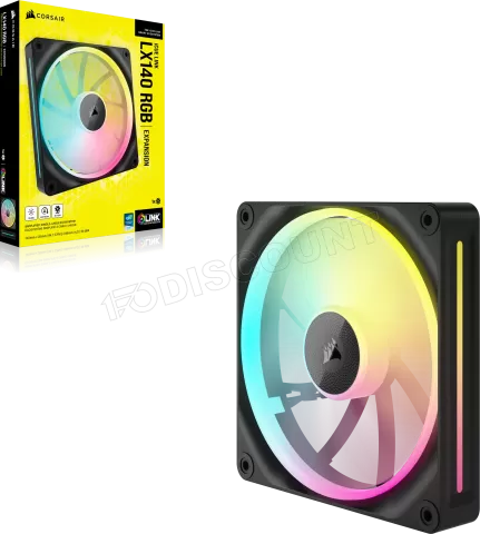 Photo de Ventilateur de boitier Corsair iCue Link LX RGB - 14cm (Noir)