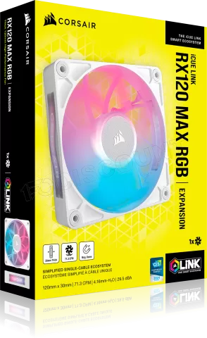 Photo de Ventilateur de boitier Corsair iCue Link RX Max RGB - 12cm (Blanc)