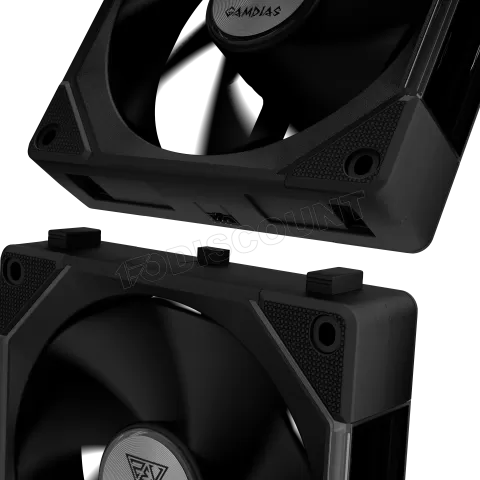 Photo de Ventilateur de boitier Gamdias Aeolus P2 RGB - 12cm (Noir)