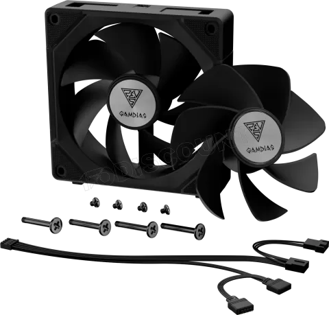 Photo de Ventilateur de boitier Gamdias Aeolus P2 RGB - 12cm (Noir)