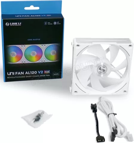 Photo de Ventilateur de boitier Lian Li Uni Fan AL120 V2 RGB 12cm (Blanc)