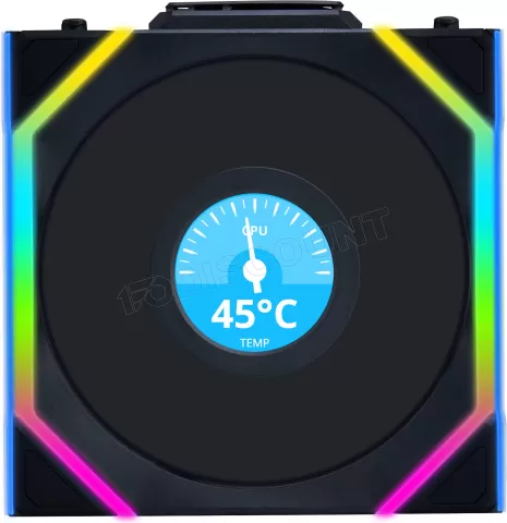 Photo de Ventilateur de boitier Lian Li Uni Fan SL Wireless LCD Reverse RGB - 12cm (Noir)