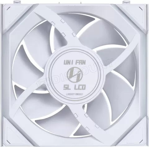 Photo de Ventilateur de boitier Lian Li Uni Fan SL Wireless LCD RGB - 12cm (Blanc)