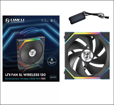 Photo de Ventilateur de boitier Lian Li Uni Fan SL Wireless RGB - 12cm (Noir)