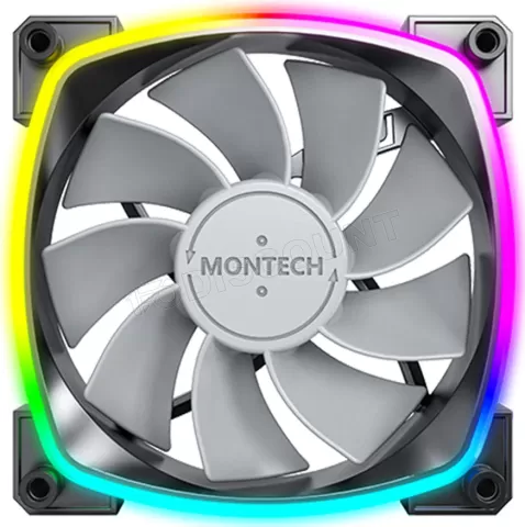 Photo de Ventilateur de boitier Montech RX120 RGB - 12cm (Noir)