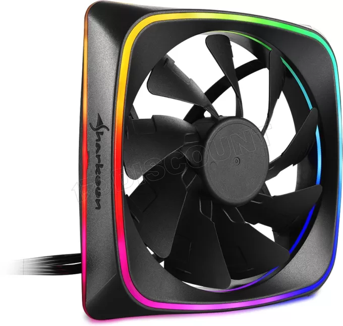 Ventilateur de boitier Sharkoon RGB Shark Lights RGB - 12cm (Noir)