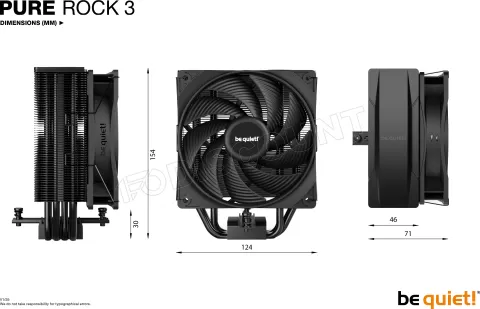 Photo de Ventilateur processeur be quiet! Pure Rock 3 (Noir)