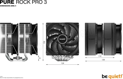 Photo de Ventilateur processeur be quiet! Pure Rock Pro 3 (Noir/Argent)